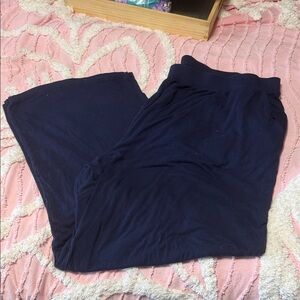 Flowy Navy Blue Palazzo Pants- Classic Solid Style